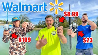 1v1v1 Most RIDICULOUS Walmart Fishing Combo Challenge!!
