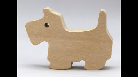 Handmade Small Wood Toy Scottish Terrier Unfinished - Itty Bitty Scottie