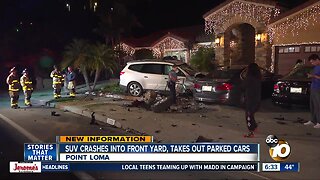 Suspected DUI driver crashes into front yard of Point Loma home