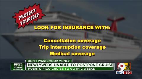 Cruise line balks at postponing honeymoon trip to Puerto Rico