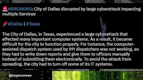 🚨#BREAKING: City of Dallas disrupted by large cyberattack impacting multiple Services