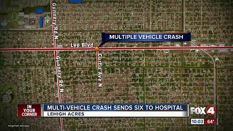 Multi-Vehicle Crash Sends Six to Hospital