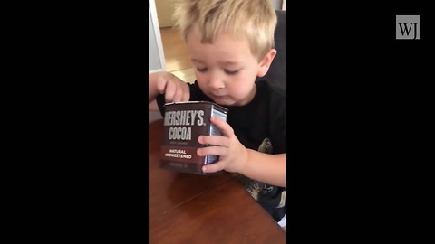 Watch: Mom Lets Toddler Eat Hershey’s Cocoa from Cabinet After Days of Begging