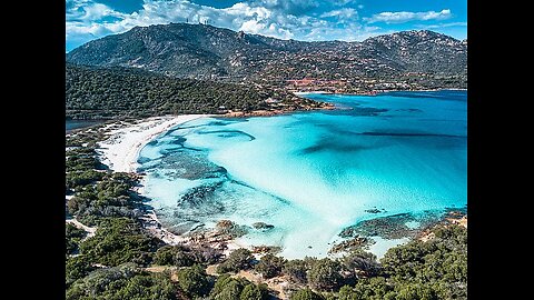 Gran Pevero Beach in Sardinia, Italy, Mediterranean SEA. Waves sounds