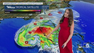 Tropical Storm Eta turns back towards Florida