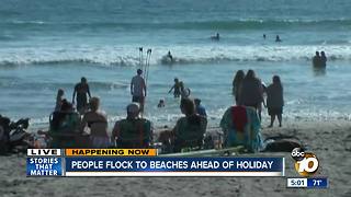 Crowded beaches ahead of holiday