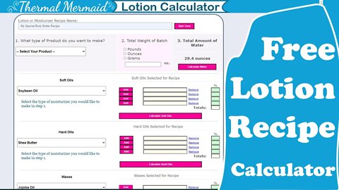 Create Any Type of Lotion or Moisturizer Recipe with This Free Calculator