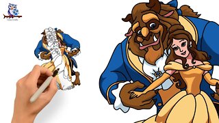 How to Draw Beauty and the Beast Disney - Art Tutorial
