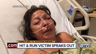 Las Vegas woman injured in hit-and-run speaks out