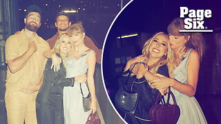 Taylor Swift hugs pregnant Brittany Mahomes on overseas date night with Travis Kelce, Patrick Mahomes