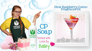 Soap Testing Pink Raspberry Cosmo Fragrance Oil- Natures Garden