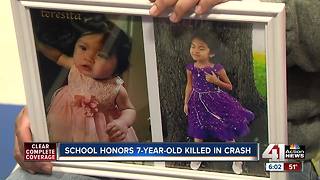 School honors 7-year-old killed in crash