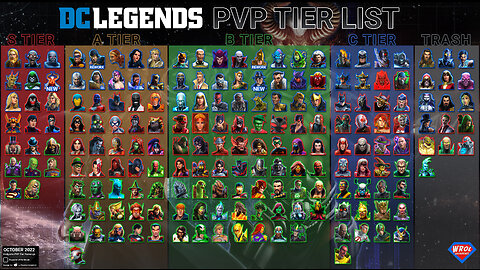 End Game PvP Tier List - October 2022 - DC Legends