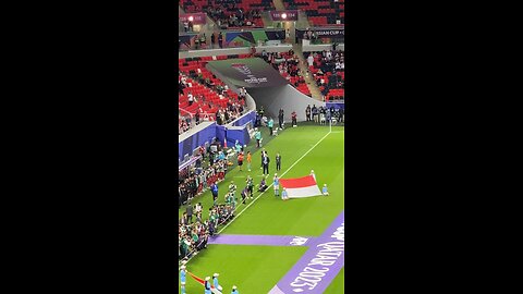 Lagu Indonesia Raya di Stadion Ahmad bin Ali