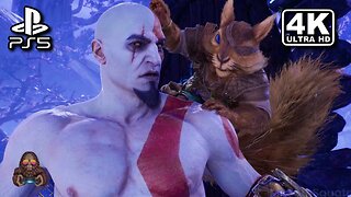 Young Kratos Meets Ratatoskr | God of War Ragnarök | PS5 Valhalla DLC 2023 (4K 60FPS)