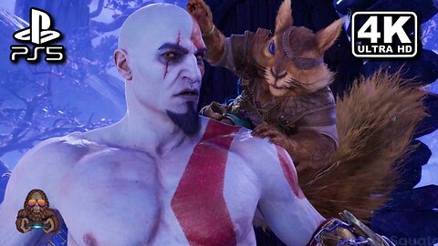 Young Kratos Meets Ratatoskr | God of War Ragnarök | PS5 Valhalla DLC 2023 (4K 60FPS)