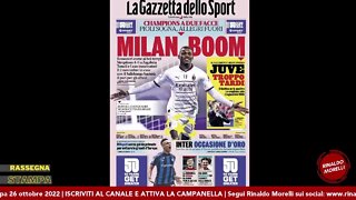 Milan, un punto per gli ottavi, Juventus fuori dalla Champions. Rassegna Stampa ep.159 | 26.10.22