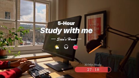 5-Hour Study with Me in a sunny day | Pomodoro, Lofi | Day 6