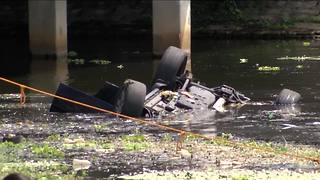 One person hospitalized after car plunges into canal in West Palm Beach
