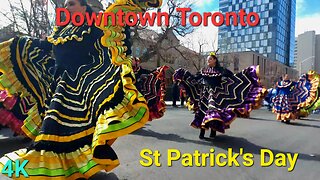 【4K】Downtown Toronto St Patrick's Day Parade Canada 🇨🇦