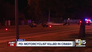 Motorcyclist killed in crash involving vehicle at Val Vista and Southern