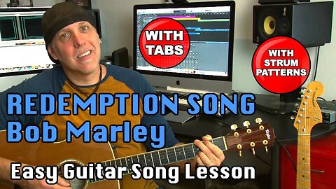 Redemption Song Bob Marley EZ Guitar song lesson w/ tabs strum patterns