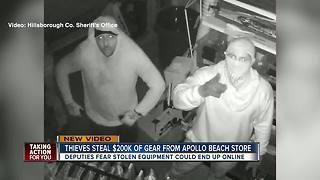 Thieves caught on camera stealing thousands of dollars in marine equipment in U-Haul