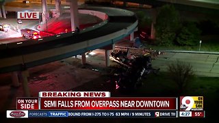 FD: Semi falls from I-471 overpass onto Columbia Parkway