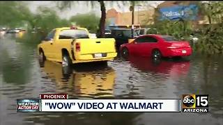 Central Phoenix Walmart flooded during monsoon storm