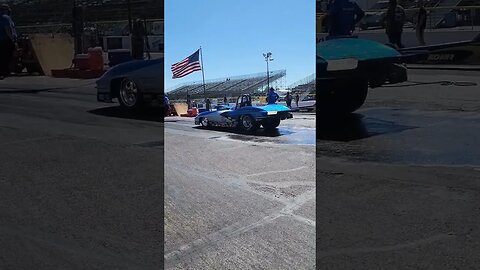 Radical Vintage Corvette Roadster smokes em. 4 second 1/8 index