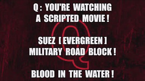 Q: YOU'RE WATCHING A SCRIPTED MOVIE! SUEZ EVERGREEN MILITARY ROAD BLOCK! THERE'S BLOOD IN THE WATER!