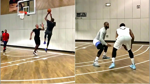 Kevin Durant & Carmelo Anthony Team Up AGAINST LeBron James for Pickup Basketball Game