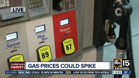 Gas prices set to spike as Hurricane Harvey pummels Texas