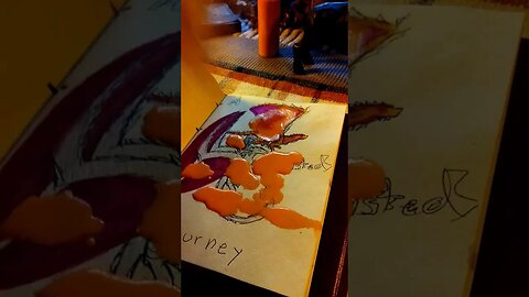 Orange Paint Spilled On A Drawing! #art #dragonartist #dragondraw #artist