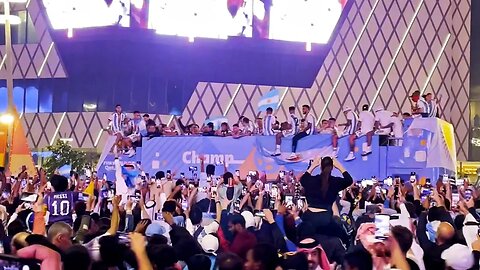 The party has begun! Argentina open-top bus parade in Qatar after World Cup win!