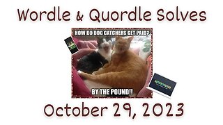 Wordle & Quordle of the Day for October 29, 2023 ... Happy National Cat Day!