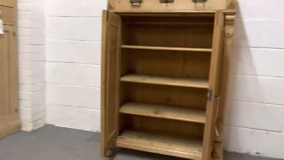 Tall Slim Antique Pine Cupboard With Top Drawer (V2503C) @Pinefinders Old Pine Furniture Warehouse