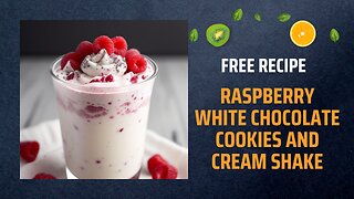 Free Raspberry White Chocolate Cookies and Cream Shake recipe 🍪🍦🍫