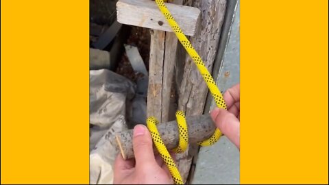 how to tie a rope on a wooden stick