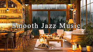 Cozy Rain Sounds & Smooth Jazz Music ☕Jazz Instrumental Music in Coffee Shop Ambience for Relaxation