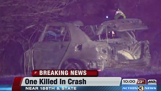 DCSO: One person killed in vehicle crash, fire near 186th, State St.