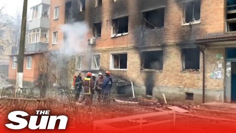 Russian missile destroys high school and apartment in Kyiv, Ukraine