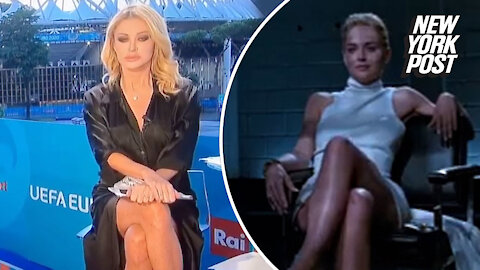 Euro 2020 host Paola Ferrari in underwear controversy after 'Basic Instinct' moment