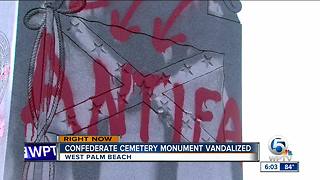 Confederate cemetery monument vandalized in West Palm Beach