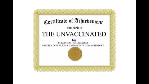 CERTIFICATE OF ACHIEVEMENT FOR THE UNVACCINATED