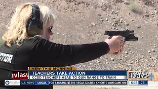 Teachers learning to shoot guns in Las Vegas