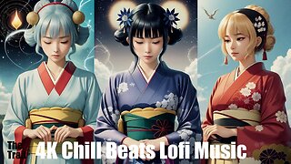 Chill Beats Music - Lofi Drifting| (AI) Audio Reactive Cinematic Anime | Kimono