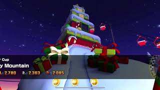 Mario Kart Tour - Merry Mountain Track Gameplay (Winter Tour)