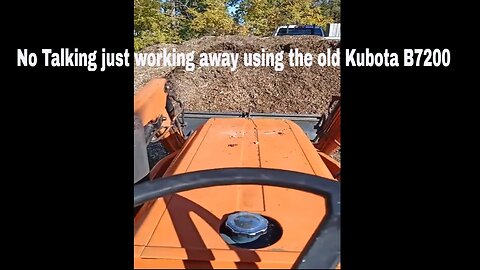 Starting to move the wood chips into the garden / 1990 Kubota B7200 HST