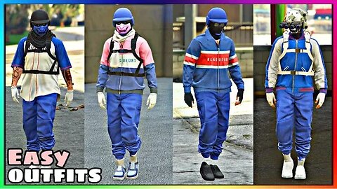 Top 4 Best Easy To Make Male Tryhard Blue Jogger Outfits (GTA Online)
